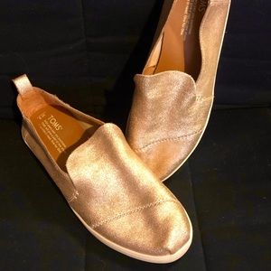 TOMS Rose Gold Slip On Flats